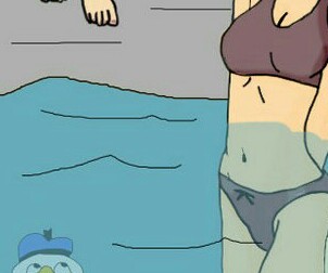 Cum in swimming pool Amber rain fisting